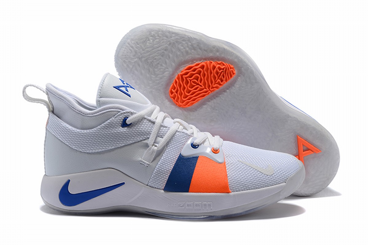 Nike PG 2 Men Shoes White Blue Orange